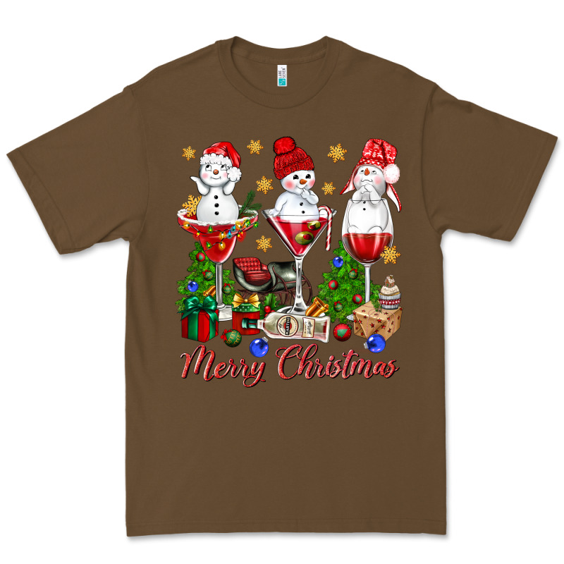 Merry Christmas Wine And Cocktails Premium Tee by NancyCooperArtShop | Teevron