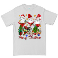 Dove Grey Merry Christmas wine and cocktails Premium Tee - NancyCooperArtShop