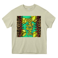 Mossy softball leopard Heavy Core Tee - NancyCooperArtShop