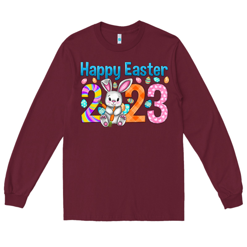 Happy Easter 2023 Easter Day Long Sleeve Tee by HowdyJamesFarm | Teevron
