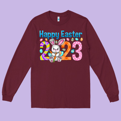 Happy Easter 2023 Easter Day Long Sleeve Tee Designed By Howdyjamesfarm