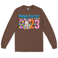 Chestnut Happy Easter 2023 Easter Day Long Sleeve Tee - HowdyJamesFarm