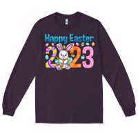 Plum Happy Easter 2023 Easter Day Long Sleeve Tee - HowdyJamesFarm