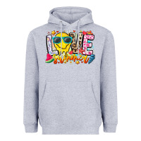 Heather Grey Love Summer Heavyweight Hoodie - CowhideDigitalArt
