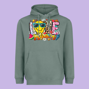 Love Summer Heavyweight Hoodie Designed By Cowhidedigitalart