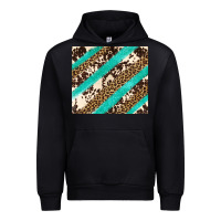 Black turquoise glitter leopard and cowhide Urban Hoodie - Artiststas