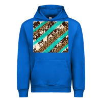Cobalt turquoise glitter leopard and cowhide Urban Hoodie - Artiststas