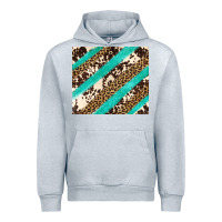 Heather Grey turquoise glitter leopard and cowhide Urban Hoodie - Artiststas