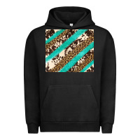 Pigment Black turquoise glitter leopard and cowhide Urban Hoodie - Artiststas
