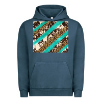 Pigment Midnight Navy turquoise glitter leopard and cowhide Urban Hoodie - Artiststas