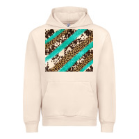 Sandshell turquoise glitter leopard and cowhide Urban Hoodie - Artiststas