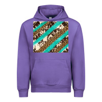 Tulip turquoise glitter leopard and cowhide Urban Hoodie - Artiststas