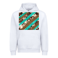 White turquoise glitter leopard and cowhide Urban Hoodie - Artiststas
