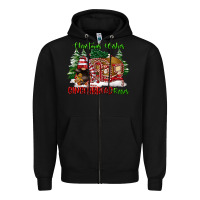 Black christmas wishes gingerbread kisses Zipper Hoodie - FaDigitalArtStudio