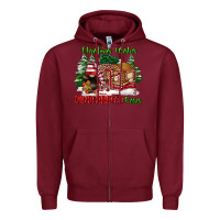Burgundy christmas wishes gingerbread kisses Zipper Hoodie - FaDigitalArtStudio