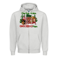 Dove Grey christmas wishes gingerbread kisses Zipper Hoodie - FaDigitalArtStudio