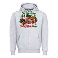 Heather Grey christmas wishes gingerbread kisses Zipper Hoodie - FaDigitalArtStudio