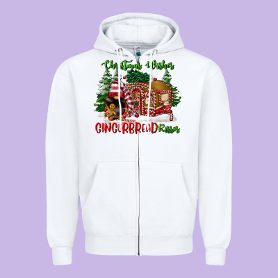 Christmas Wishes Gingerbread Kisses Zipper Hoodie Designed By Fadigitalartstudio