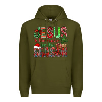 Army Green jesus is the reason for the season christmas bbs Premium Hoodie - BundleAndBundleShop