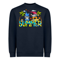 Navy Summer Gnomes Heavyweight Sweatshirt - CowCowDesign