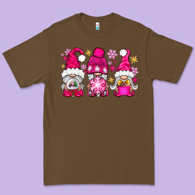 Pink Christmas Winter Gnomes Premium Tee Designed By Nancycooperartshop