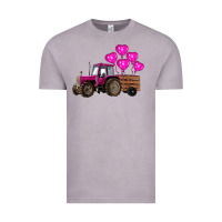 Vintage Zinc valentines day pink tractor with pink heart balloo Vintage Tee - RanaPortraitStore