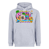 Heather Grey spooky girl summer Heavyweight Hoodie - CowhideDigitalArt