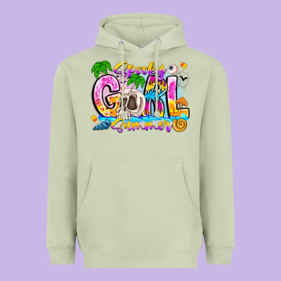 Spooky Girl Summer Heavyweight Hoodie Designed By Cowhidedigitalart