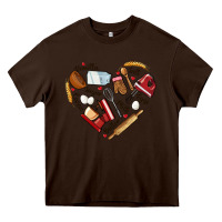 Chocolate Brown bake tools hearts Heavy Core Tee - NancyCooperArtShop