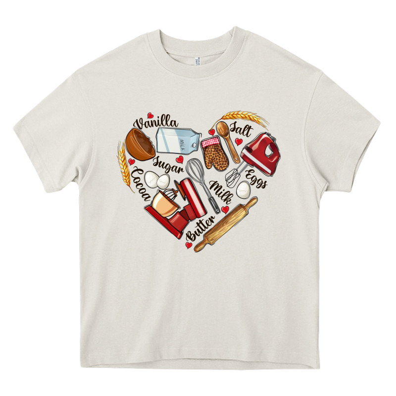 Bake Tools Hearts Heavy Core Tee by NancyCooperArtShop | Teevron