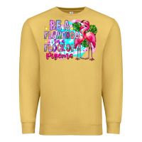 Antique Gold bea flamingo in a flock of pigeons Premium Sweatshirt - CowhideDigitalArt
