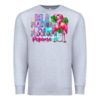 Heather Grey bea flamingo in a flock of pigeons Premium Sweatshirt - CowhideDigitalArt