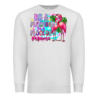 Oatmeal Heather bea flamingo in a flock of pigeons Premium Sweatshirt - CowhideDigitalArt