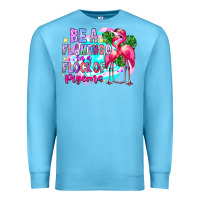 Ocean Blue bea flamingo in a flock of pigeons Premium Sweatshirt - CowhideDigitalArt