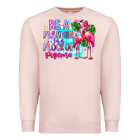 Pale Pink bea flamingo in a flock of pigeons Premium Sweatshirt - CowhideDigitalArt