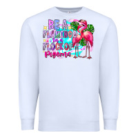 White bea flamingo in a flock of pigeons Premium Sweatshirt - CowhideDigitalArt