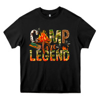 Black camp fire legend Heavy Core Tee - NancyCooperArtShop