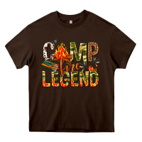 Chocolate Brown camp fire legend Heavy Core Tee - NancyCooperArtShop