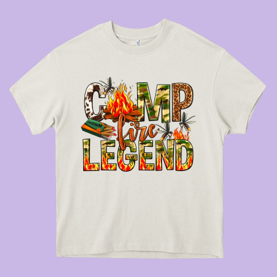 Camp Fire Legend Heavy Core Tee Designed By Nancycooperartshop