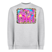 Heather Grey Hot Girl Summer Tie Dye Leopard Heavyweight Sweatshirt - CowCowDesign