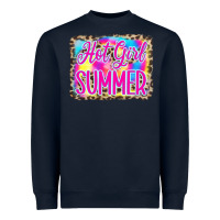 Navy Hot Girl Summer Tie Dye Leopard Heavyweight Sweatshirt - CowCowDesign
