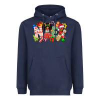 Navy Noel Afro Girl Baby Heavyweight Hoodie - CowhideDigitalArt