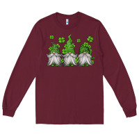Burgundy st patricks gnomes Long Sleeve Tee - Jasminsmagicworld