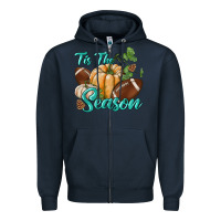 Navy tis the season Zipper Hoodie - BundleAndBundleShop