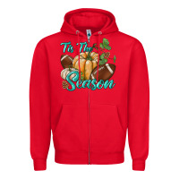 Red tis the season Zipper Hoodie - BundleAndBundleShop