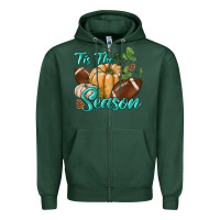 Sports Green tis the season Zipper Hoodie - BundleAndBundleShop