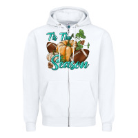 White tis the season Zipper Hoodie - BundleAndBundleShop