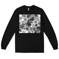 Black black and white floral Long Sleeve Tee - TumblerDesignByShophia