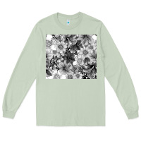 Matcha black and white floral Long Sleeve Tee - TumblerDesignByShophia