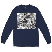 Navy black and white floral Long Sleeve Tee - TumblerDesignByShophia